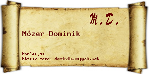 Mózer Dominik névjegykártya